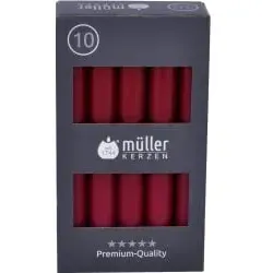Produktbild Müller Kerzen Tafelkerzen, weinrot 2221752247 , 1 Packung = 10 Stück, (Ø x H): 20 x 175 mm