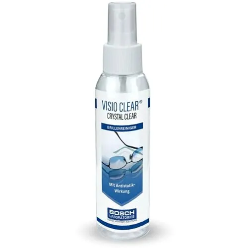 VisioClear® | 1x 100 ml Brillenreiniger Spray mit Sprühaufsatz, gegen Fettflecken & Abdrücke – antistatische & staubabweisende Reinigung der Brille - schonend für alle Gläser-Typen, mit Beschlagschutz