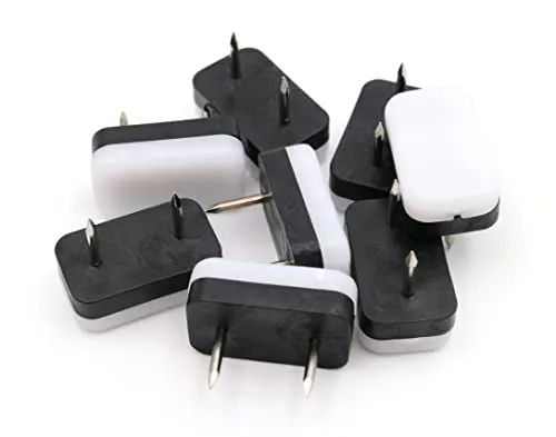 Design61 8X Möbelgleiter Stuhlgleiter 30x18 mm mit Nagel weiß-schwarz Kunststoff