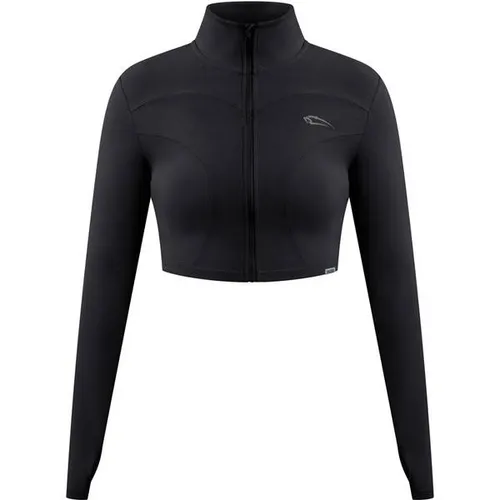 Smilodox Outdoorjacke Brianna – Cropped Laufjacke für aktive Frauen - Cropped Sportjacke mit Stehkragen und Daumenlöchern, ideal für Yoga und Fitness. Slim Fit für optimalen Tragekomfort und Bewegungsfreiheit.