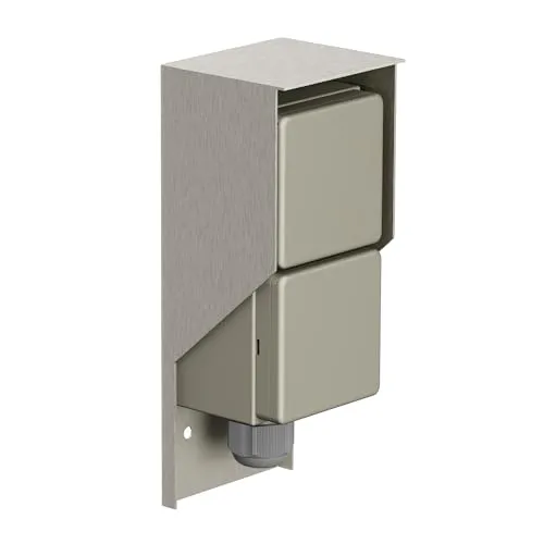 ledscom.de Aufputz Steckdose PIWI - 2-fach, IP44 Schutzart für den Außenbereich, elegante Lösung für Stromverteilung und einfache Wandmontage