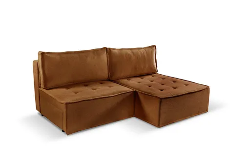 Bohoo Mini modernes Ecksofa mit Schlaffunktion Ziegel Rechts