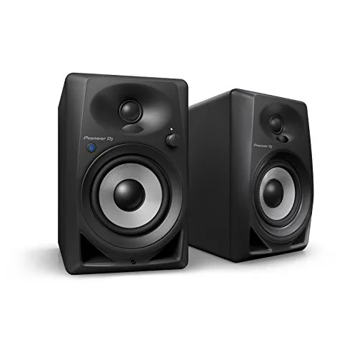 Pioneer DJ DM-40BT Bluetooth Studiomonitore - Tragbare Lautsprecher mit Bluetooth für kabelloses Streaming, ausgestattet mit hochwertigen 4-Zoll-Tieftönern und ¾-Zoll-Hochtönern für klaren Klang und druckvollen Bass.