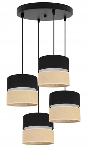 Hängelampe 20cm schwarz - Deckenleuchter - Moderne Deckenleuchte mit elegantem Lampenschirm, ideal für stilvolle Wohnräume und stimmungsvolle Beleuchtung.