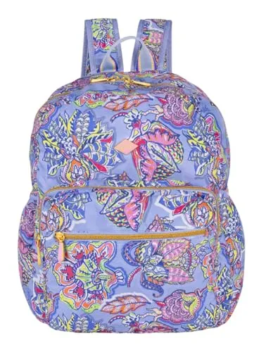 Oilily Bao Folding Backpack Rucksack - Brunnera Blue - Faltbarer Rucksack mit verspieltem Muster, ideal für Reisen und Ausflüge. Leicht und kompakt, bietet er ausreichend Stauraum für persönliche Gegenstände.