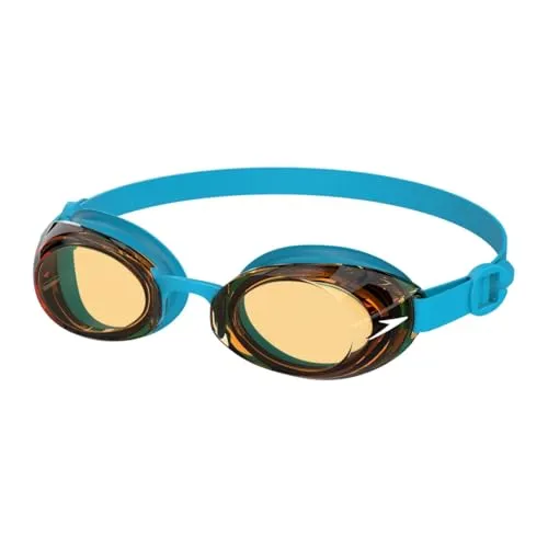Speedo Unisex Kinder Jet 2.0 Schwimmbrille | Verbesserte Sicht Schwimmbrille, Azure Blue/Parrot, Einheitsgröße