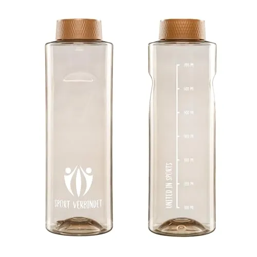800ml Tritan Trinkflasche [Made in Austria, BPA-frei] – Ideale Größe, spülmaschinenfest, kohlensäurefest, leichte Sporttrinkflasche mit weiter Öffnung für einfaches Reinigen. (1 Flasche) (Braun)
