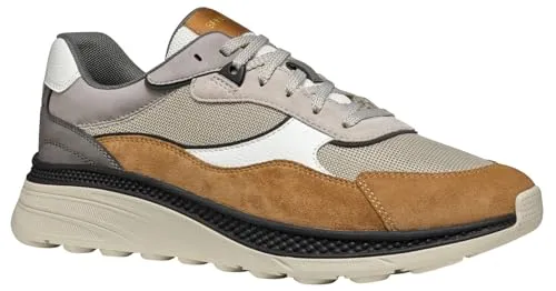 Geox Herren U SPHERICA ACTIF X1 Sneaker, Sand/Toffee, 43 EU - Herren-Sneaker mit atmungsaktiver Technologie für optimalen Komfort und frische Füße den ganzen Tag.