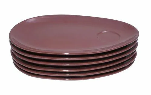 Frühstücksteller mit Vertiefung braun 6 Stück Snackteller Teller Kuchenteller