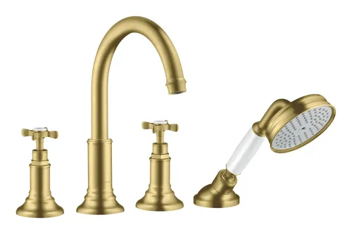 Axor Montreux 4-Loch Wannenrandarmatur mit Kreuzgriff - Brushed Brass - 16546950