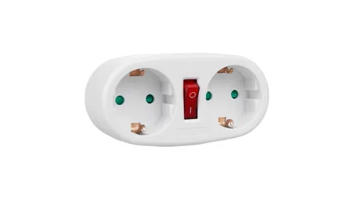 Produktbild Maclean Gniazdko Prądowe z 2 Gniazdami i Wyłącznikiem