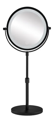 Kleine Wolke Dekospiegel Schwarz, Rund, 20x37x15 cm - Eleganter runder Dekospiegel aus Metall in Schwarz. Ideal für feuchte Räume, bringt Stil und Funktionalität in Ihr Zuhause.