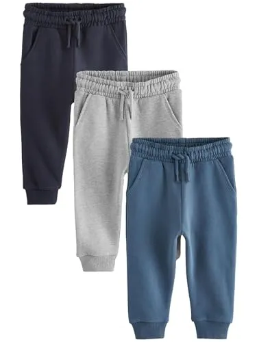 NEXT Weiche Jogginghose 3er-Pack Blau/Charcoal/Schwarz 6 Monate - Hosen für Baby-Jungen, bequeme und stylische Jogginghosen für jeden Tag, ideal für aktive Kleinkinder.