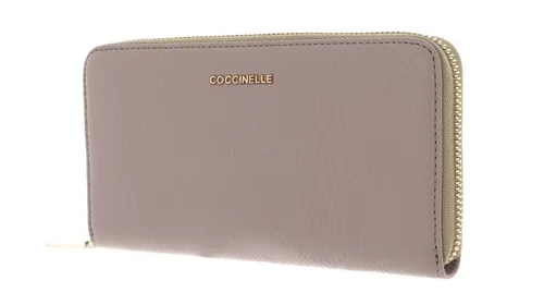 COCCINELLE Metallic Soft Geldbörse aus echtem Rindsleder - Elegante Geldbörse in Powder Pink, ausgestattet mit 12 Kartenfächern und einem Zipperfach für Münzen. Ideal für Ordnung und Stil in einer! Perfekt für jeden Anlass.