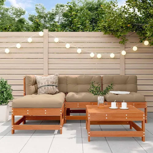 Maison Exclusive Garten-Lounge-Set 5 pcs Wachsbraun aus massivem Kiefernholz