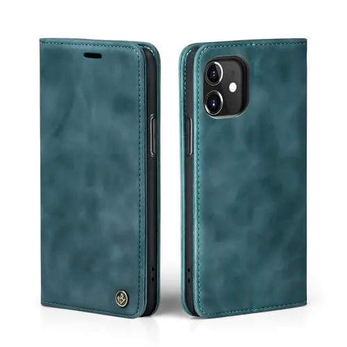 LBH Handyhülle für Apple iPhone 11 in Petrol Blau mit Karten- und Geldfach Smartphone Hülle mit Standfunktion Flip Case Schutzhülle Magnetverschluss Vintage