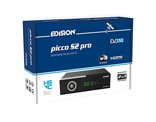 Edision picco S2 pro Full HD SAT Receiver mit WLAN schwarz - TV-Receiver mit Full HD und integriertem WLAN für kabellosen Streaming-Spaß und optimale Bildqualität.