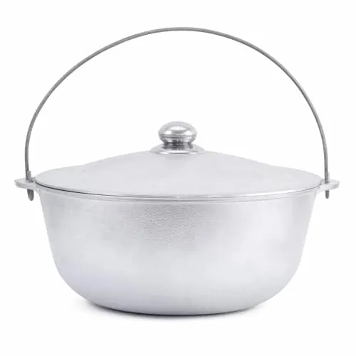 Aluminium Kasan 2 L - Leichter Campingkessel mit Bügel und Deckel - Töpfe: Aluminium Kasan 2 L, ideal für Camping und Outdoor-Aktivitäten. Leicht, strapazierfähig und effizient in der Wärmeübertragung für schnelles Kochen.
