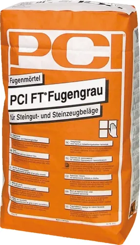 PCI FT® FUGENGRAU Fugenmörtel Hellgrau 25 kg - Hochwertiger Fugenmörtel für rissefreie, wasserfeste und frostbeständige Anwendungen. Ideal für Fugenbreiten von 2 bis 8 mm – sofort nach dem Verlegen nutzbar.