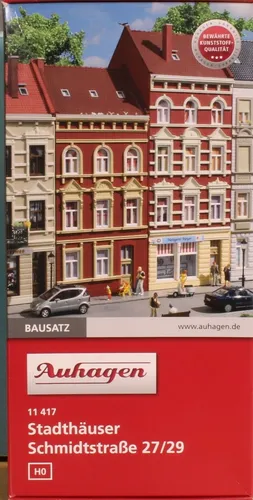 Auhagen 11417,  Spur H0 / Maßstab 1:87 , Bausatz Stadthäuser Schmidtstraße 27/29