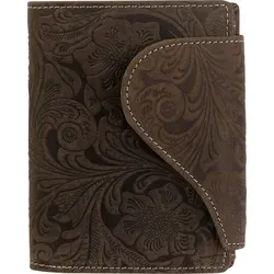 Damenbörse mit Floral Muster in 3 Farben - Dunkelbraun