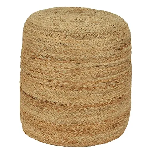 Runder Boho Hocker aus Jute - Beistellhocker Ø 40 cm - Sitzbänke & Hocker – Stilvoller Beistellhocker aus nachhaltigem Jute, perfekt für jedes Zuhause und sorgt für einen gemütlichen Boho-Look.