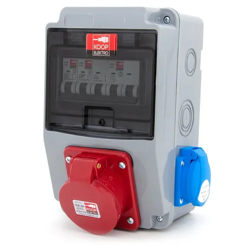 KOOP Elektro Verdrahtet Baustromverteiler Schuko  2x230V + CEE 16A+ Sicherungen