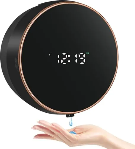 Automatischer Seifenspender mit Sensor - No Touch Soap Dispenser - Eleganter, wandmontierbarer Seifenspender aus hochwertigem ABS und PP. Mit IPX5 Wasserdichtigkeit, 2000-mAh Akku für 4 Monate Betrieb und einstellbarer Flüssigkeitsausgabe. Ideal für Bad, Küche oder Büro.