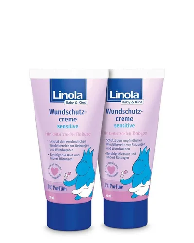 Linola Hautcreme Baby & Kind Wundschutzcreme sensitive, für den Windelbereich, 2-tlg.
