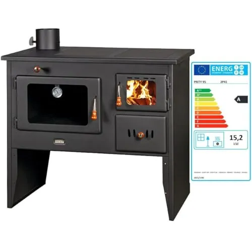Prity 2P41 Holzofen 15.2 kW mit Backofen & Metallplatte