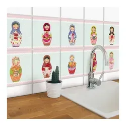 K&L Wall Art Fliesenaufkleber Set Matroschka Retro von Wall Art