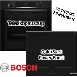 BOSCH Herdset: Backofen Hydrolyse + Induktionskochfeld PowerBoost 60 cm