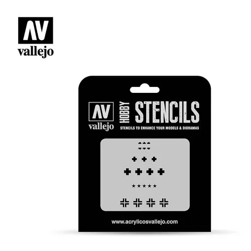 VALLEJO STENCIL ST-AFV001 1:35 Assorted German WWII Tank Markings