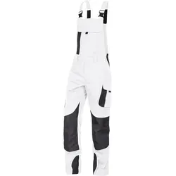 Leibwächter Arbeitslatzhose Herren Latzhose Dynamic-Line Stretch Arbeitshose Arbeitskleidung atmungsaktiver Stretchstoff mit Elasthan auch Übergröße weiß 66