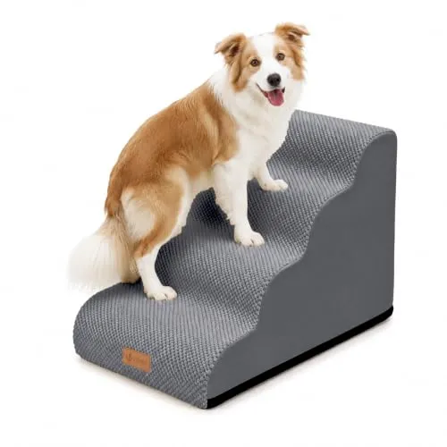 VOUNOT® Hundetreppe 4 Stufen für kleine Hunde & Katzen – Rutschfeste Haustiertreppe mit abnehmbarem Bezug
