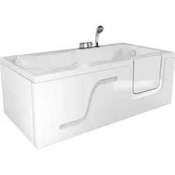 AcquaVapore Seniorenwanne mit Tür S17-Eh-L - Praktische Badewanne für Senioren mit seitlicher Tür für einfachen Einstieg. Hochwertiges Sanitär-Acryl sorgt für Stabilität und Sicherheit im Badezimmer.
