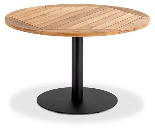 Natur24 Gartentisch Bistrox 70 rund aus Teak & Stahl