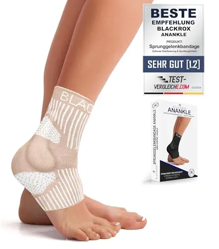 BLACKROX Sprunggelenkbandage [Vergleichssieger 2024] - Sprunggelenkbandagen für Damen & Herren, ideal für Sport und Alltag. Schützt das Sprunggelenk effektiv und bietet optimalen Halt.