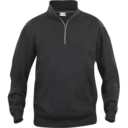 CLIQUE Herren Damen Unisex Basic Half Zip Sweatshirt - Sweatshirt mit halbem Reißverschluss, weich und waschbeständig, ideal für Wandern und Freizeitaktivitäten, in Schwarz und Größe XXXL.