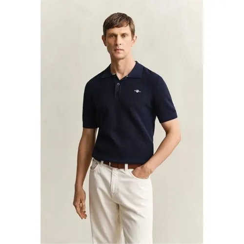Gant Poloshirt blau L (52/54) - Stylisches Gant Poloshirt in elegantem evening blue, aus 100% Baumwolle gefertigt. Ideal für lässige Anlässe und bequem zu tragen. Pflegeleicht bei 30°C, für einen frischen Look.
