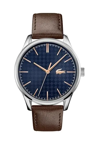 Lacoste Analog Quarzuhr für Herren Kollektion Vienna mit Braunes Lederarmband - 2011046