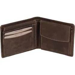 GlücksNugget Herren Geldbörse HUNTER aus Leder, dunkelbraun - Elegante Herrenbörse im Querformat aus hochwertigem Leder, ideal für den täglichen Gebrauch und mit ausreichend Platz für Karten und Bargeld.