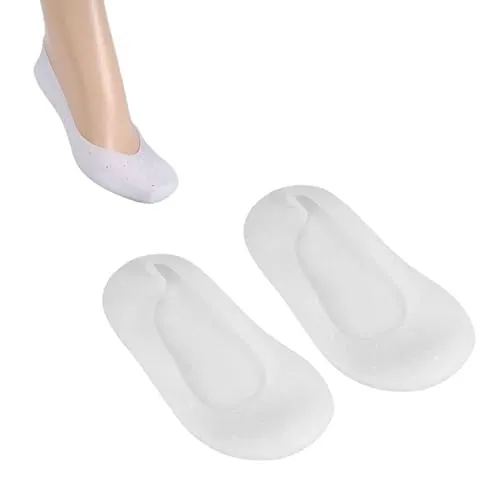 Silikon Feuchtigkeitssocken, Feuchtigkeitsspendende Gelsocken, 1 Paar/Set Fuß Silikon Socken feuchtigkeitsspendender Schutz Schönheitspflege rissige Haut Spa Behandlung für Hornhaut Entfernen(L)