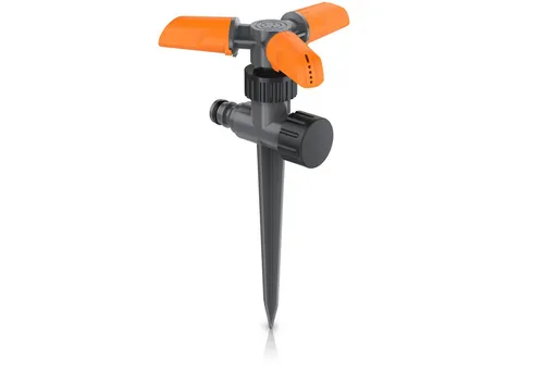 Brandson Kreisregner Garten Sprinkler, 360° Rasensprenger, 3 Arm Rasensnsprikler rotierend, für Flächen bis 80 m², 21 cm lang, (1-St), 15 Strahldüsen, 10 m Reichweite, bis 80 m² Fläche, Gardena kompatibel