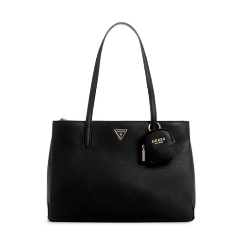 GUESS Damen Power Play, Tech Tote, Umhängetasche, Schwarz in schwarz von GUESS