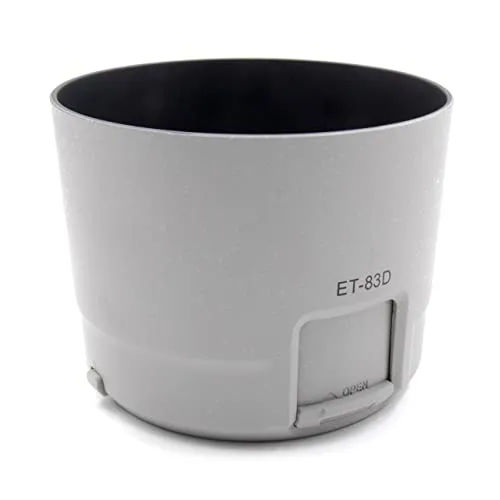 vhbw Gegenlichtblende kompatibel mit Canon EF 100-400mm f/4.5-5.6L is II USM 77mm Objektiv Grau Weiß, Kunststoff, tulpenförmig, 11,3 cm