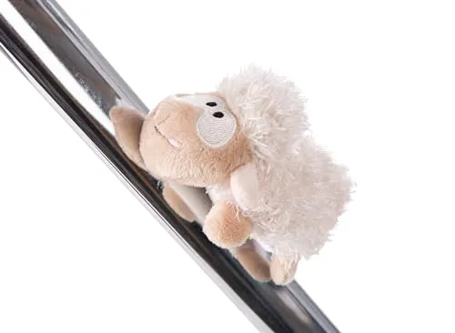 Nici Magnet Schaf weiß beige - 11 cm Plüschmagnet, kuschelweich und ideal zum Dekorieren von Kühlschranktüren und Magnetboards