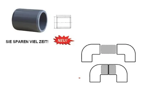 mm PVC Verbindungsstück für PVC Rohre Teichbau 50