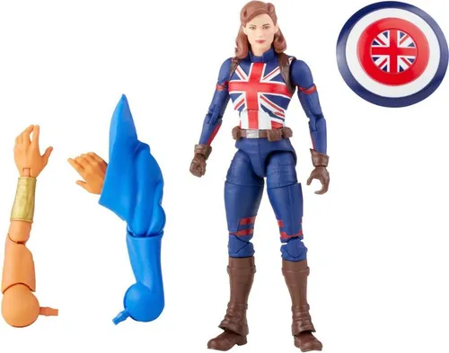 Hasbro Marvel Legends Captain Carter Figur - 15 cm groß, Premium-Design mit 1 Accessoire und 2 Build-A-Figure Teilen, ideal für Sammler und Fans