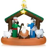 COSTWAY 180cm Aufblasbare Weihnachtskrippe von Costway